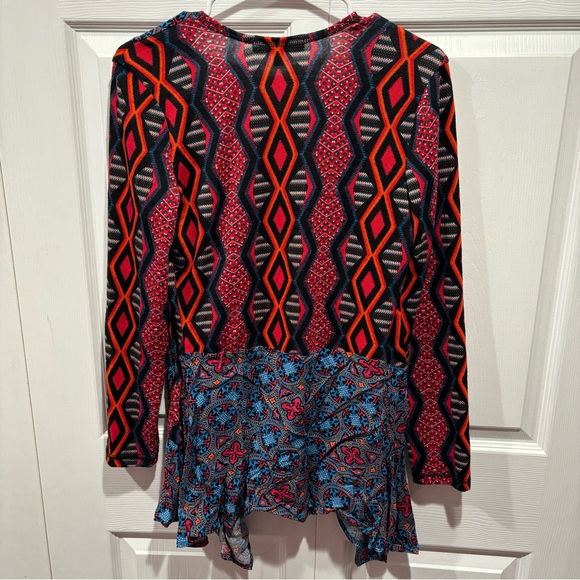 FIGUEROA&FLOWER Women’s Multicolor Tribal Geometric Cardigan w/ Pockets - size S - Picture 2 of 5
